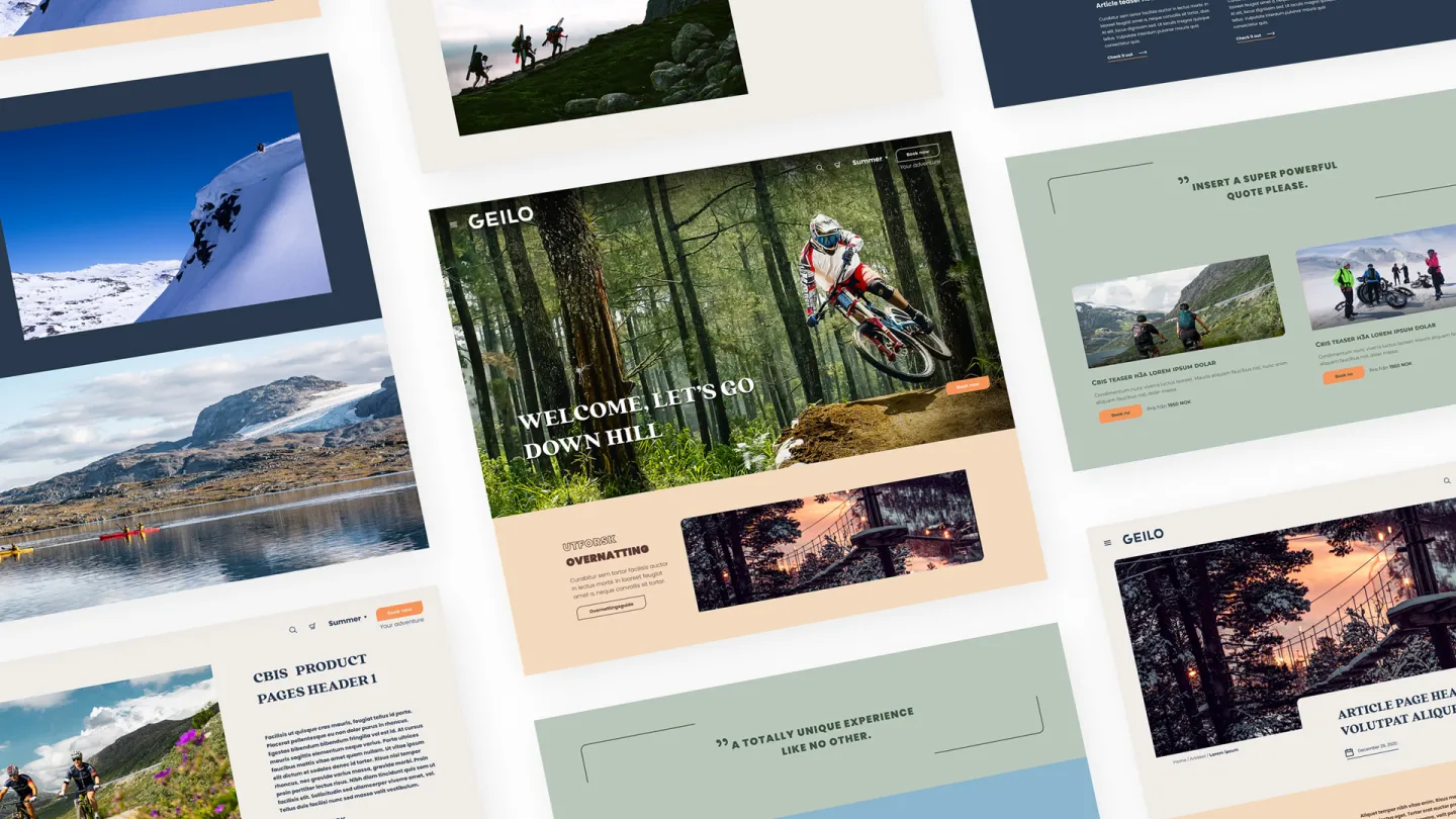 Tilted collection of geilo pages